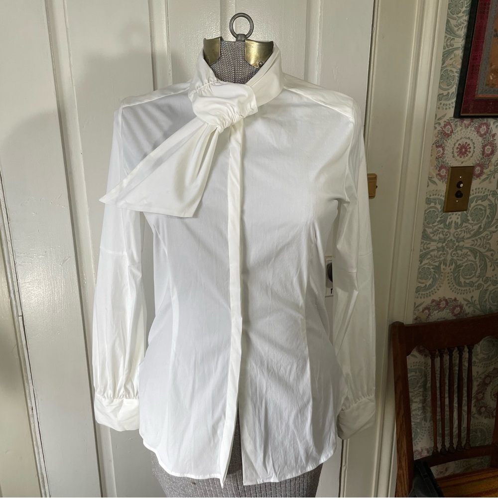 Margon Solid White Long Sleeve Button Down Shirt - image 1